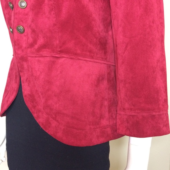 Vintage blazer jacket cropped wine top fitted - Picture 7 of 8